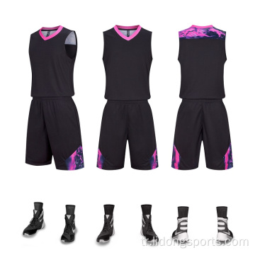 Basketbol üniforma tasarımı düz basketbol formaları seti